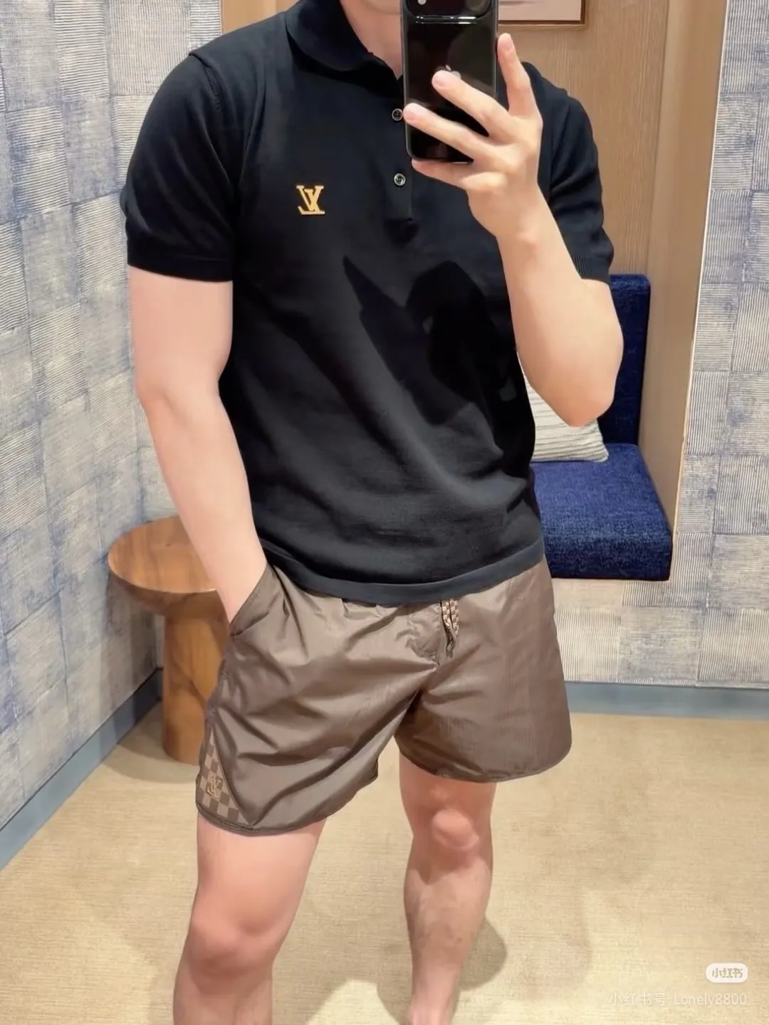 Louis Vuitton/Louis Vuitton logo knitted Polo short sleeves